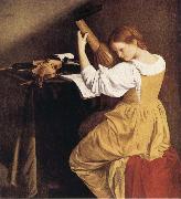 Orazio Gentileschi The Lute Player oil painting on canvas